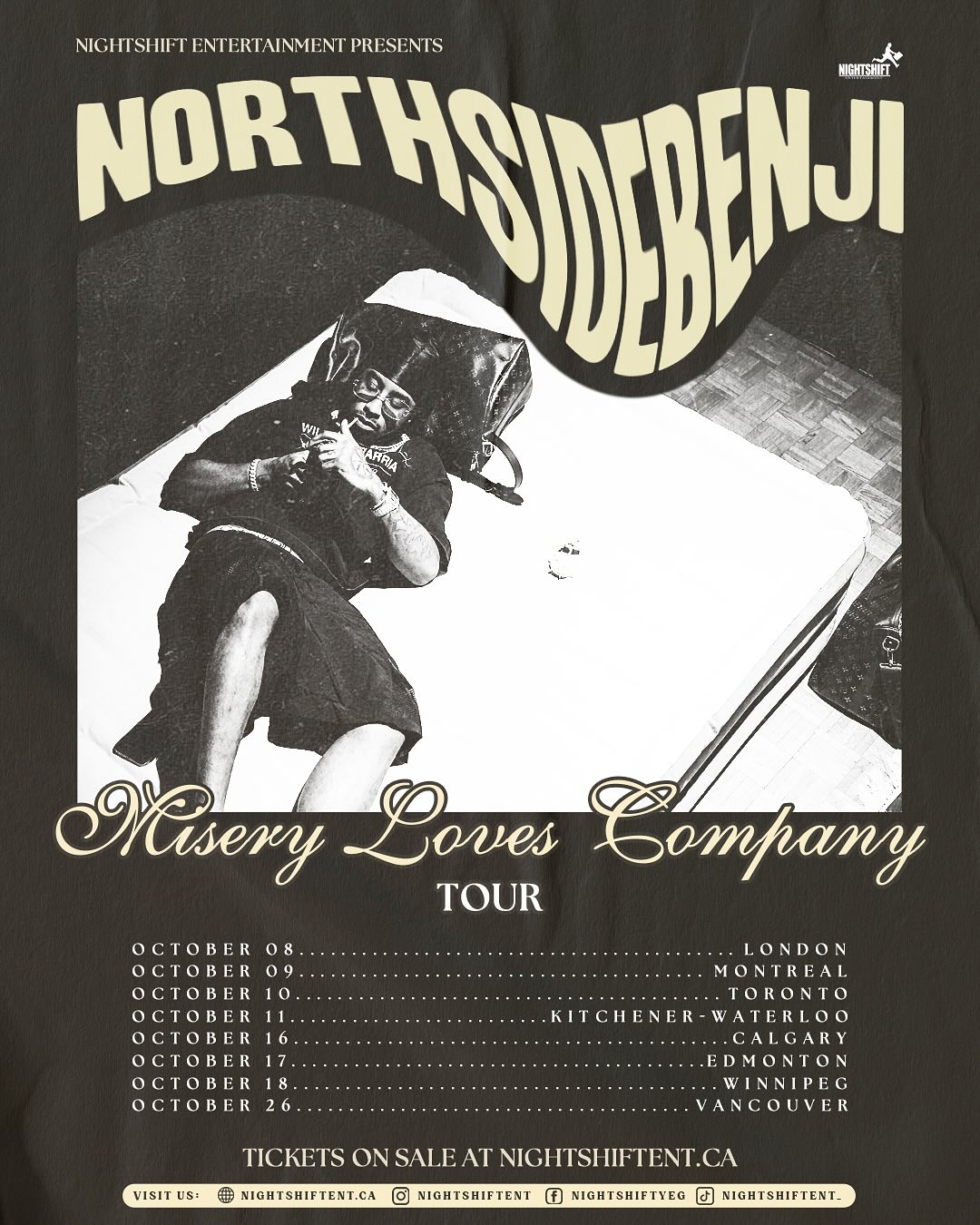 NorthSideBenji Misery Loves Company Tour Poster 2025